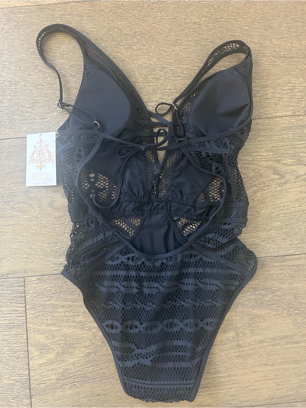 BECCA Color Play Crochet Plunge One-Piece Swimsuit - Picture 8 of 16